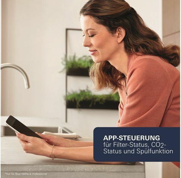 Actual product image Grohe Kitchen tap with filter function Blue supersteel matt 31323