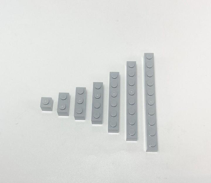 Image du produit LEGO briques gris clair 1x1, 1x2, 1x3, 1x4 - NOUVEAU! Quantité 100x (LEGO Classic)