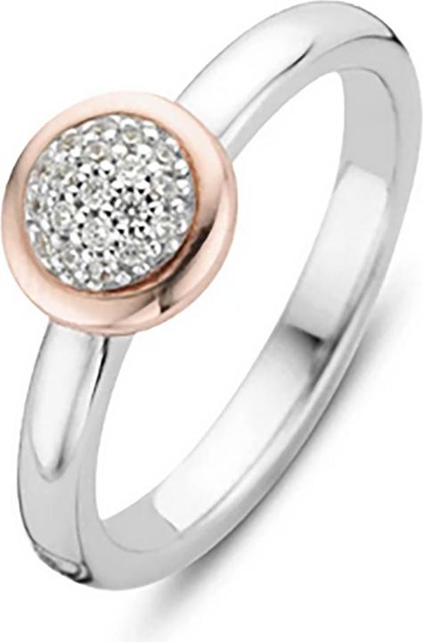 Produktbild Ti Sento Milano Ring mit Zirkonia bicolor rosèvergoldet 12102ZR (56, 925 Silber)