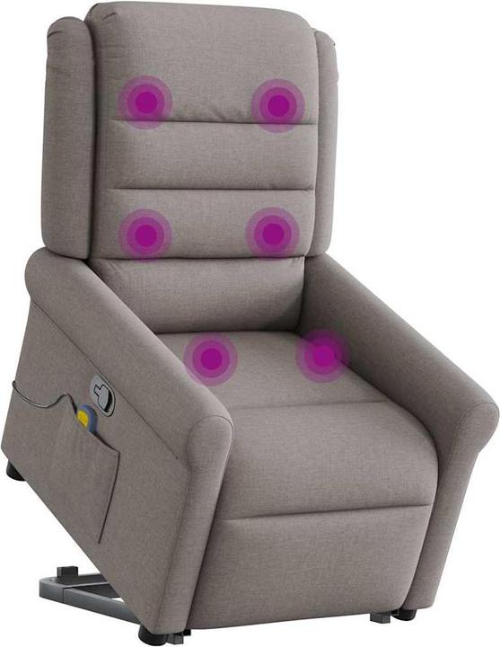 Produktbild VidaXL Massagesessel mit Aufstehhilfe Taupe Stoff