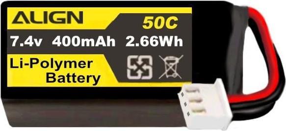 Immagine prodotto Align Batteria RC LiPo 400 mAh 7,4 V 50C per T-Rex T15 (7.40 V, 400 mAh)