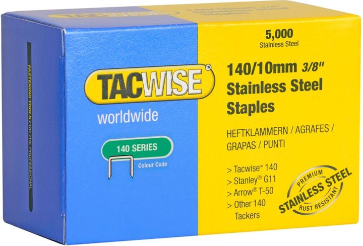 Immagine prodotto Tacwise Graffe 140/10 mm, acciaio inox, 5.000 pezzi. (5000x)