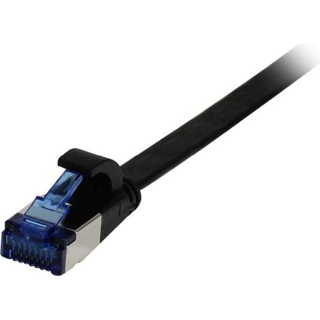 Synergy 21 Kabel Patch-RJ45 U/FTP 500Mhz 0.5m CAT6A flach *schwarz* AWG32 (U/FTP, CAT6a, 0.50 m), Netzwerkkabel