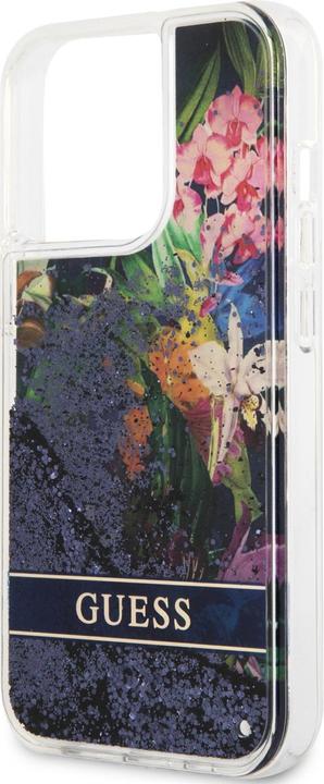 Produktbild Guess GUHCP13LLFLSB iPhone 13 Pro / 13 6,1" niebieski/blue hardcase Flower Liquid Glitter (Apple iPhone 13, Apple iPhone 13 Pro)