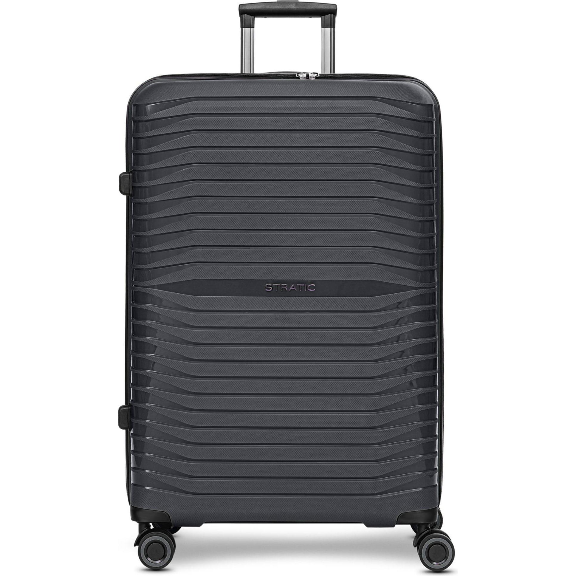 Stratic, Koffer, Shine 4 Rollen Trolley 76 cm, Schwarz, (90 l, XL (ab 115l))
