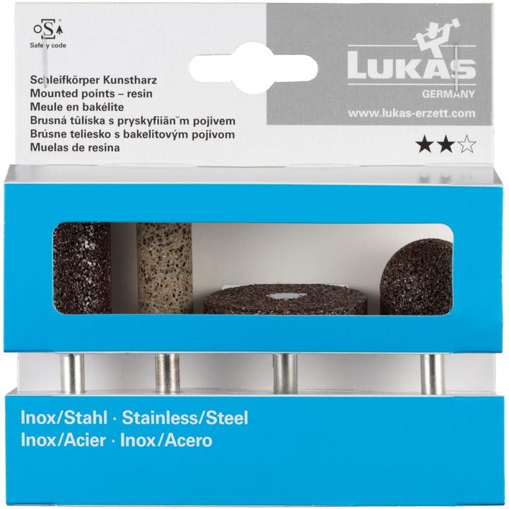 Produktbild Lukas Schleifstift-Set 4-teilig für Edelstahl Schaft 6 mm Korund