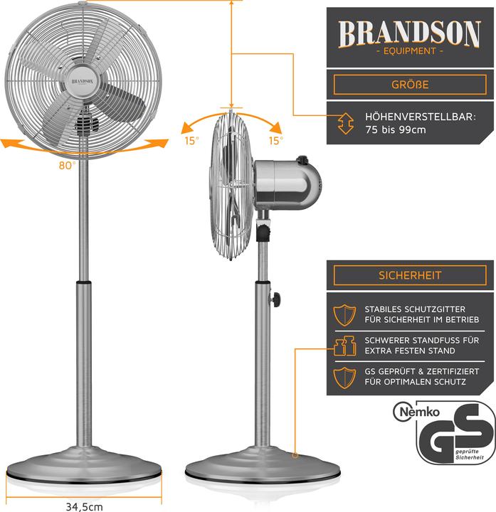 Immagine prodotto Brandson Standventilator (54 dB)