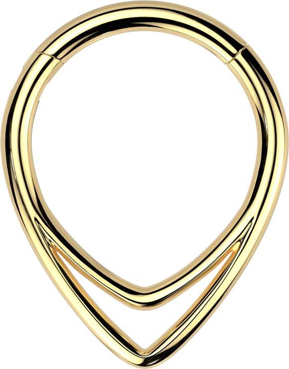 Produktbild Star Piercing Micro Segmentring klappbar vergoldet zwei Winkel (Titan G23)