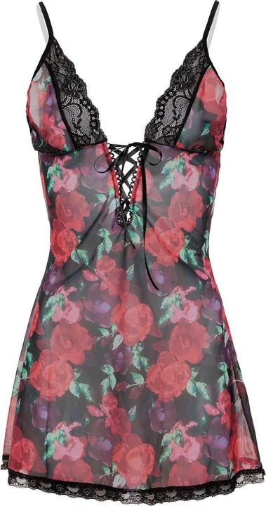 Productafbeelding Christine Le Duc Robe Fleur Stace - Noir/rouge (L, XL)