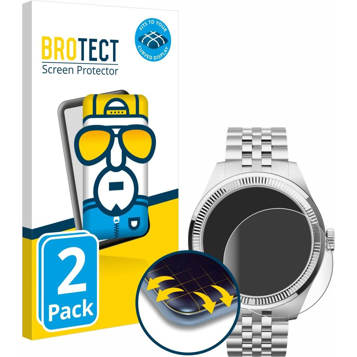 BROTECT Fullscreen Schutzfolie Displayschutz Folie Klar Transparent, Smartwatch Schutzfolie, Transparent