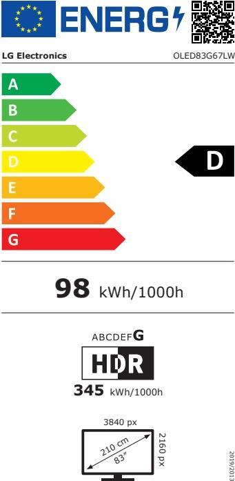 Energie-Label LG OLED83G67LW.AVS (83", G6, OLED, 4K, 2026, CH)