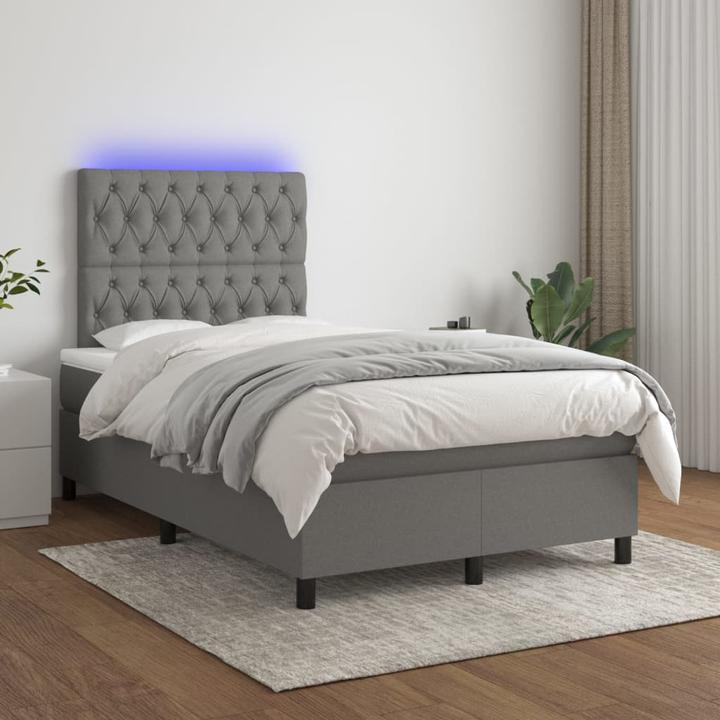 Actual product image VidaXL Bo x springbett mit Matratze & LED 120 x 190 cm Stoff (120 x 190 cm, 120 x 190 cm)