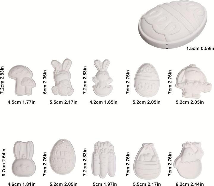 Actual product image Activity Board 10 pieces/set, Easter Mini Plasters Kit, unpainted plaster figures decorations, inspire