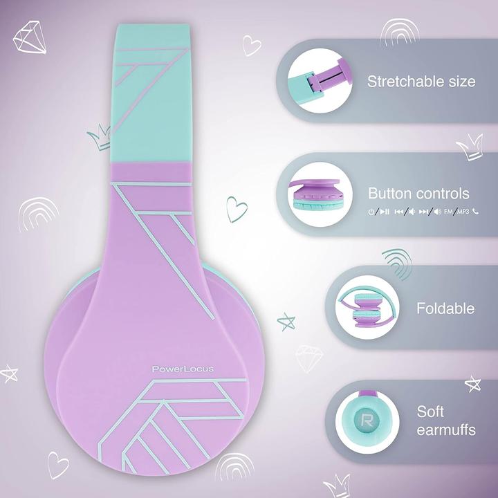 Image du produit PowerLocus Bluetooth Headphones P1 Teal-Purple
