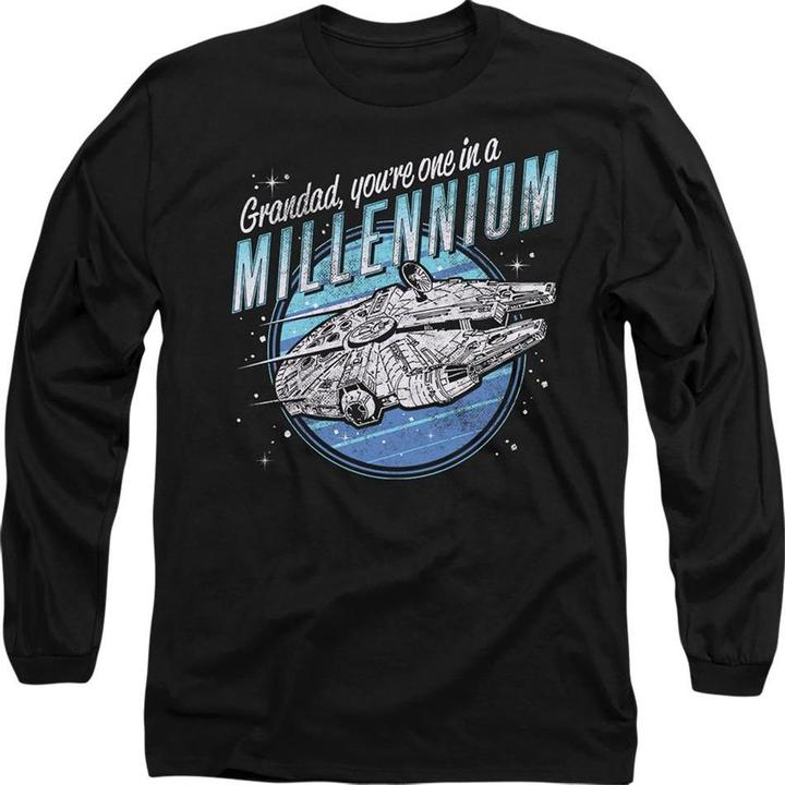 Actual product image Star Wars Mens Grandad One In A Millennium Long-Sleeved T-Shirt (L)