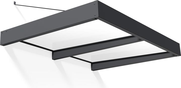 Palram CANOPIA | Sophia XL 5X6 / 1.4X1.9 Door and Porch Awning Dark Grey - White Opal