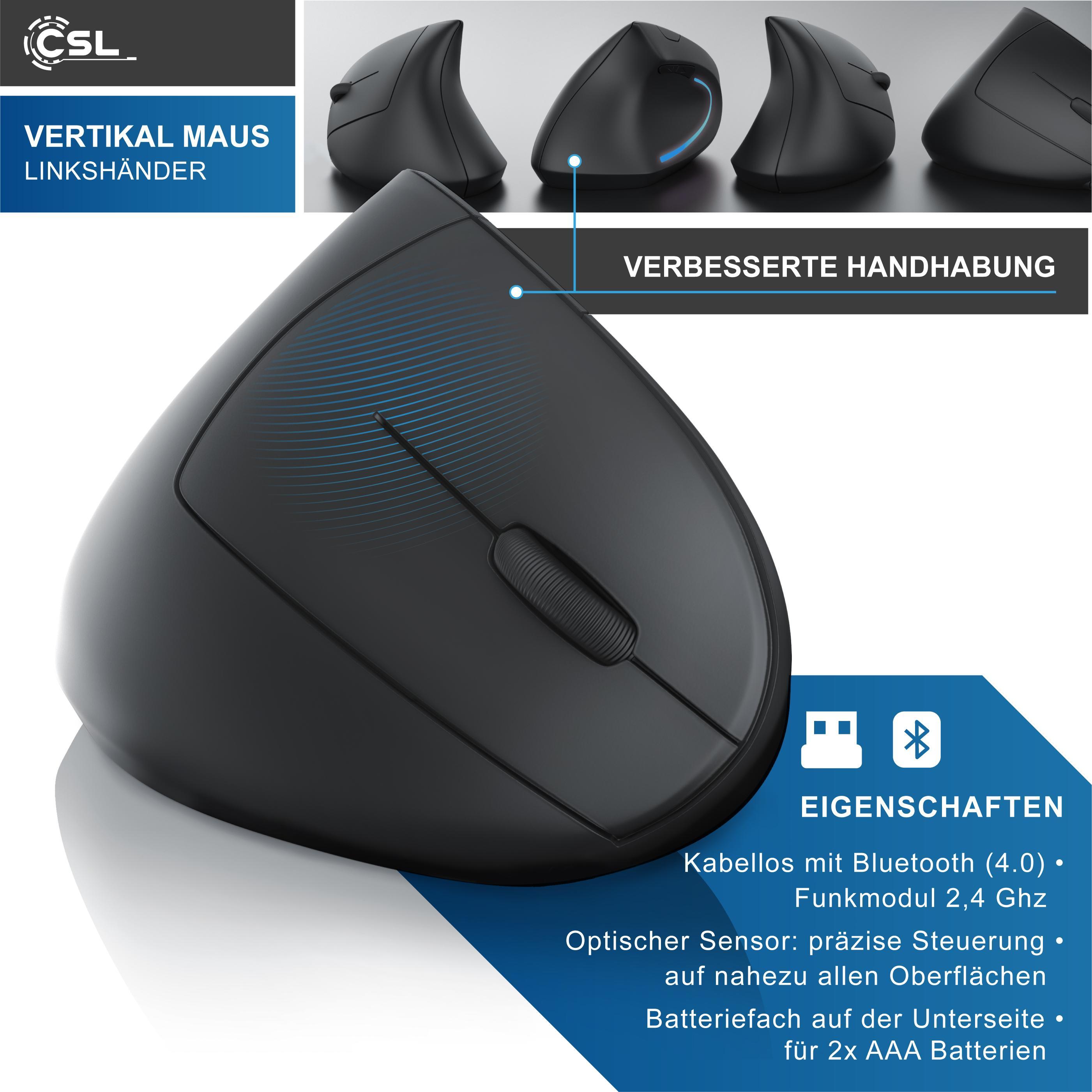 Thumbnail - CSL Vertikal L (Kabellos), Maus, Schwarz