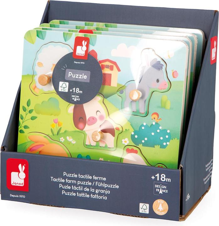 Image du produit Janod Puzzle Tactile Ferme (5 pièces)