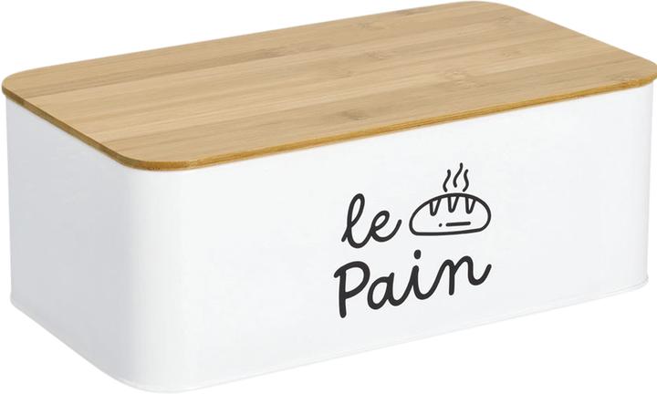 Productafbeelding Zeller Present Le Pain" broodtrommel, metaal/bamboe, wit
