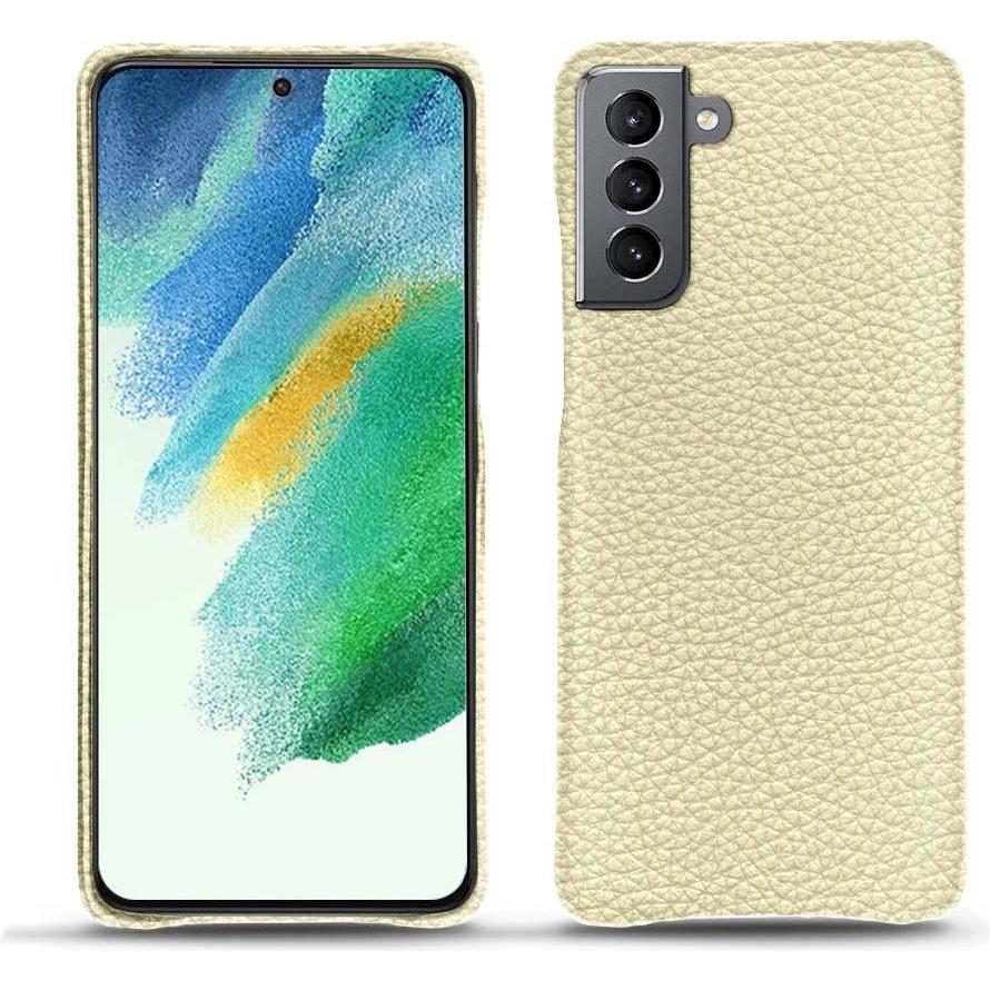 Noreve Lederschutzhülle Samsung Galaxy S21 FE (Samsung Galaxy S21 FE), Smartphone Hülle, Weiss