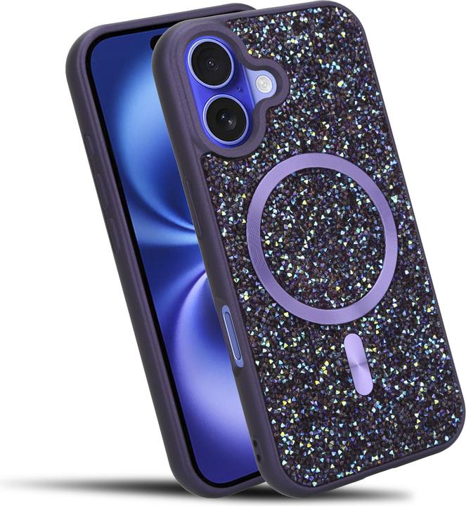 Produktbild Cadorabo iPhone 16 Hülle kompatibel mit MagSafe Glitzer Case (Apple iPhone 16)
