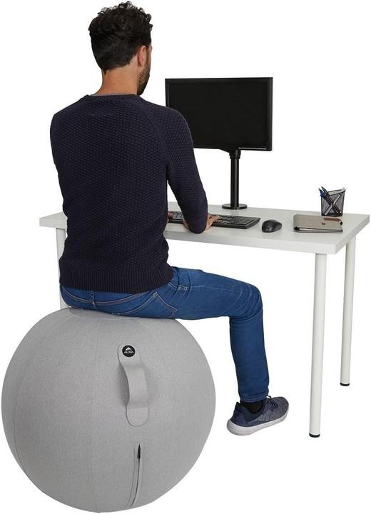 Produktbild Alba Creation Sitzhocker"MHBALL" hellgrau Bezug Polyester Sitzdurchmesser 650 mm mit Griff