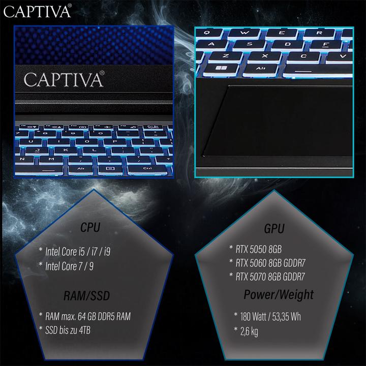 Produktbild Captiva Advanced Gaming I94-358GE (17.30", 500 GB, 16 GB, DE, Intel Core i7-13620H)
