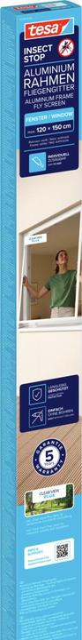Actual product image tesa Insect screen Alu COMFORT for windows, with aluminium frame, without drilling (120 x 150 cm)