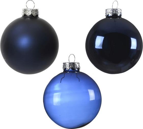 Kaemingk Christbaumkugeln - 21 Stück - aus Glas - ø ca. 7 cm - nachtblau (21-teilig)