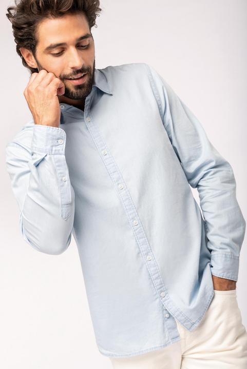 Actual product image Kariban Eco-friendly washed cotton twill shirt (S)