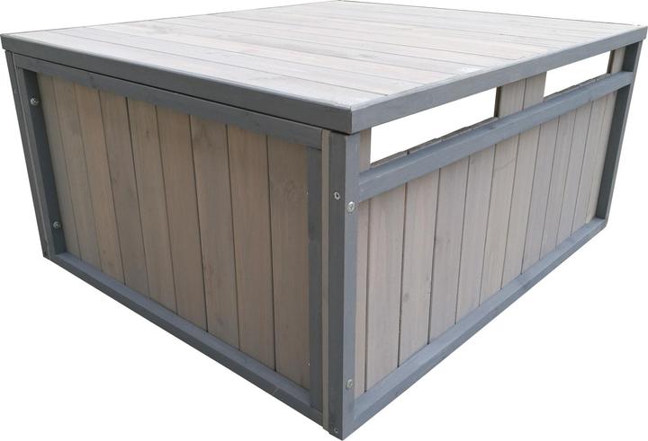 Produktbild Wiltec Mähroboter Holzgarage Flachdach Massivholz Unterstand Carport Grau (Mähroboter, Mähroboter Garage)