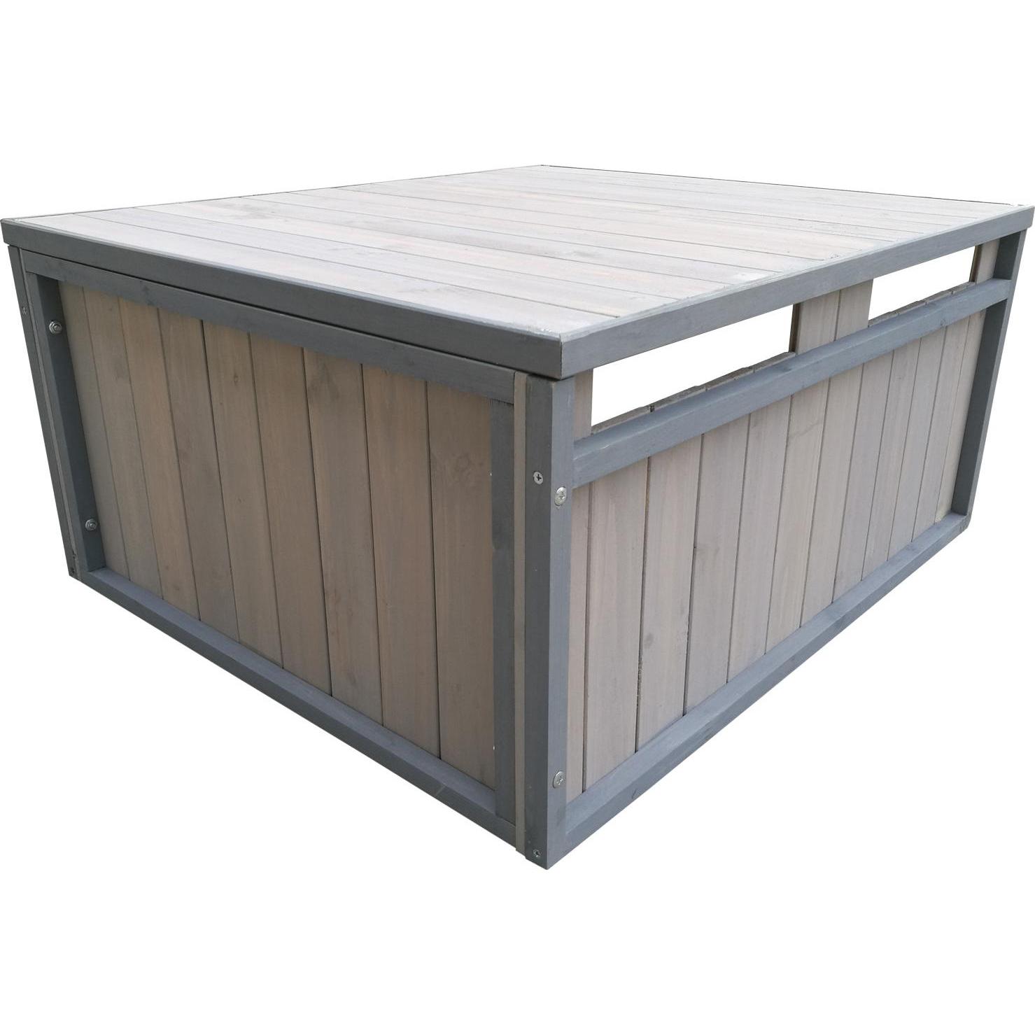 Thumbnail - Wiltec, Zubehör Gartenmaschinen, Mähroboter Holzgarage Flachdach Massivholz Unterstand Carport Grau (Mähroboter, Mährobo...
