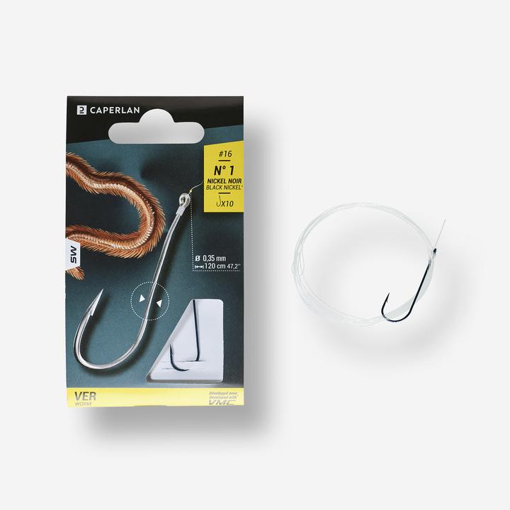 Actual product image Caperlan Leader hook with Oehr SN worm