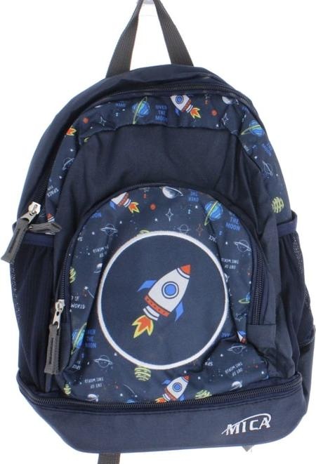 Mica Kinderrucksack Rakete - aus Textil - ca. 25 x 31 x 12/18 cm