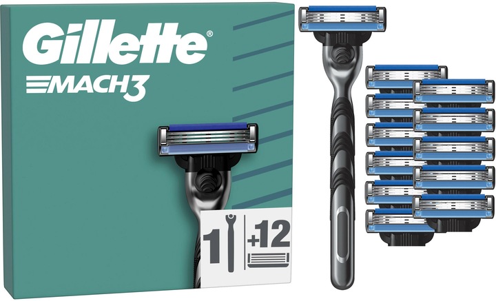 Produktbild Gillette Mach3 Systemklingen 12er + Handstück Ersatzklingen (12 x)