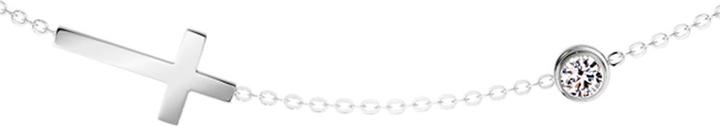 Immagine prodotto Star Piercing Kette silber Anhänger Kugel Kristall silber und Kreuz (senza ottone, Acciaio chirurgico 316L)