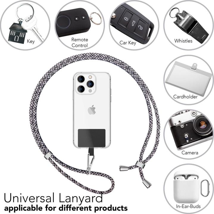Actual product image Nalia Universal mobile phone necklace with pad