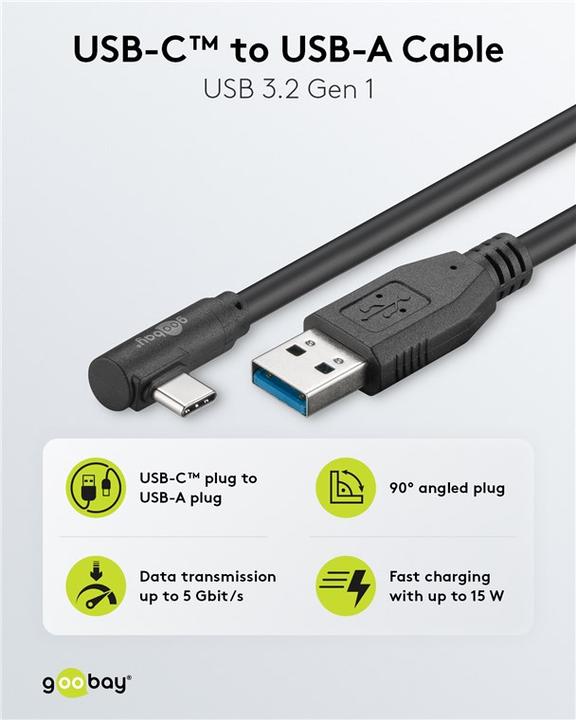 Produktbild Goobay USB C — USB A (0.50 m, USB 3.2, 15 W)