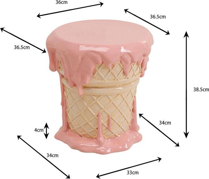 Image du produit Kare Design Hocker Ice Cream Pink Ø37cm