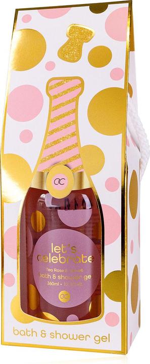 Produktbild Accentra Bade- & Duschgel LET'S CELEBRATE in Flasche inkl. Geschenkbox in Champagneroptik, 360ml, Duft: Tea R (360 ml)