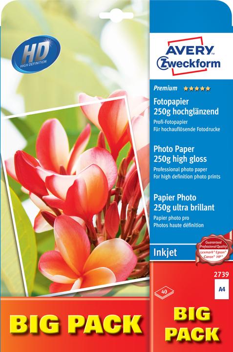 Actual product image Avery BIG PACK Inkjet Photo Paper, 40 Blatt (250 g/m², A4, 40 pcs.)