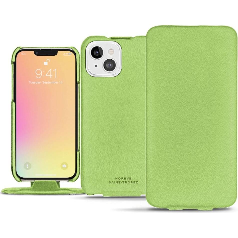 Noreve Lederschutzhülle vertikal (Apple iPhone 13), Smartphone Hülle, Grün