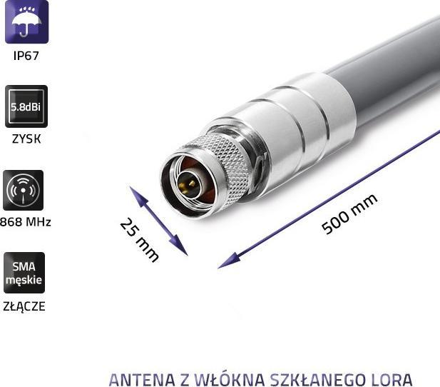 Produktbild Qoltec 57024 LoRa-Antenne | 5 8 dBi | Draussen (Antennenadapter)