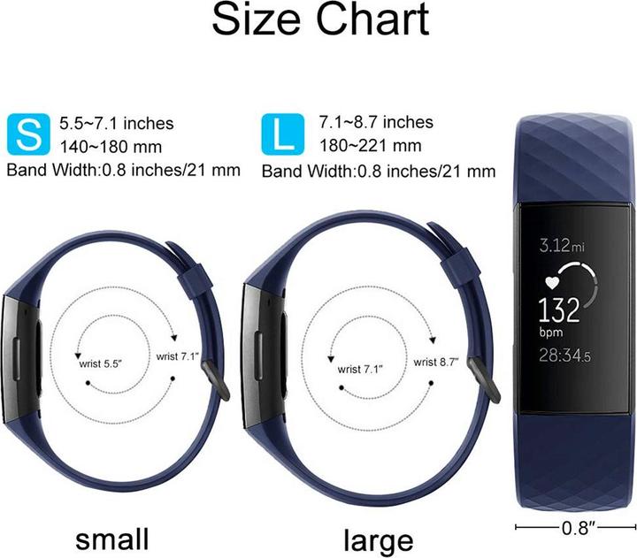 Immagine prodotto PhoneLook Polsino sportivo in silicone taglia S (Gomma / Silicone, 4, Charge 3)