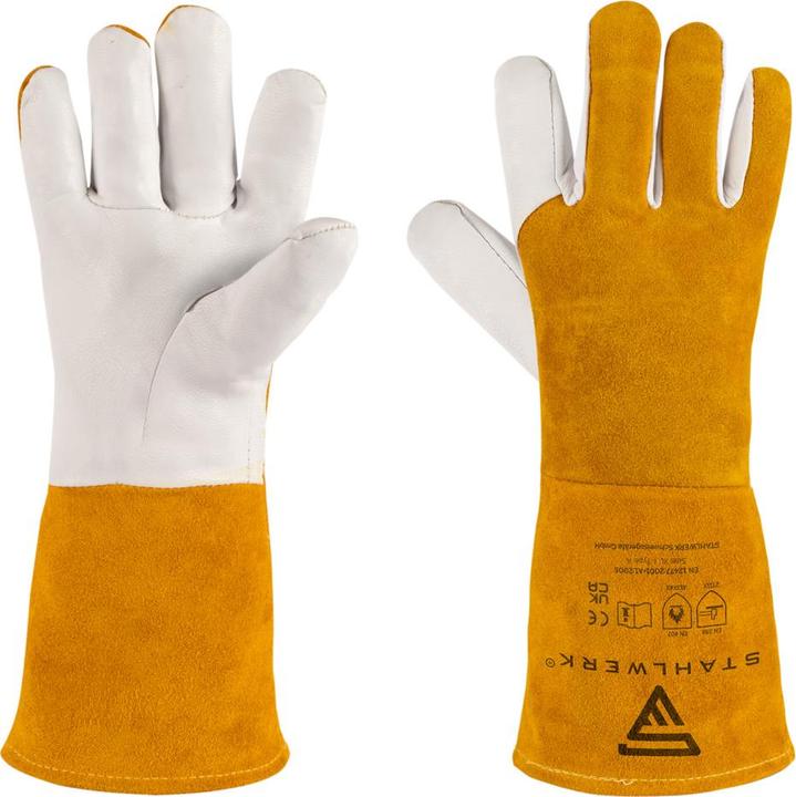 Produktbild Stahlwerk Schweisserhandschuhe Arbeitshandschuhe Echtleder hitzebeständig (One Size)