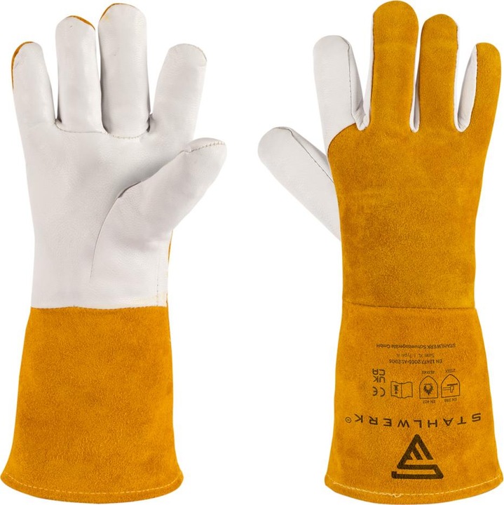 Actual product image Stahlwerk Welding gloves Work gloves genuine leather heat-resistant (One size)