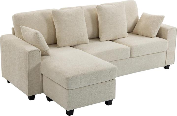Actual product image Homcom Ecksofa Polyester, Metall Beige (Corner sofa)