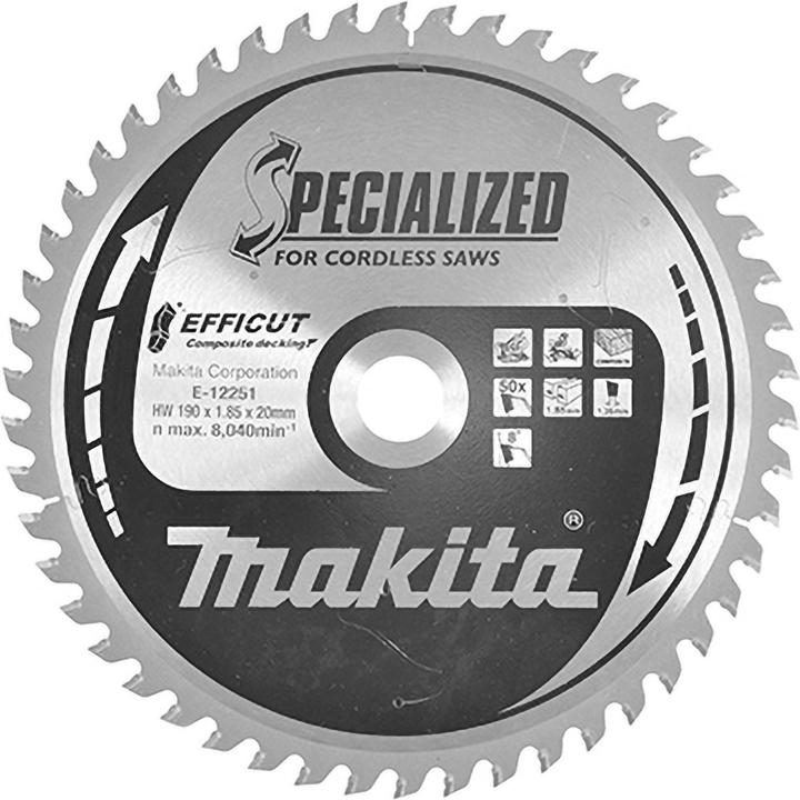 Produktbild Makita Sägeblatt 190x1,85x20, 50Z EFFICUT