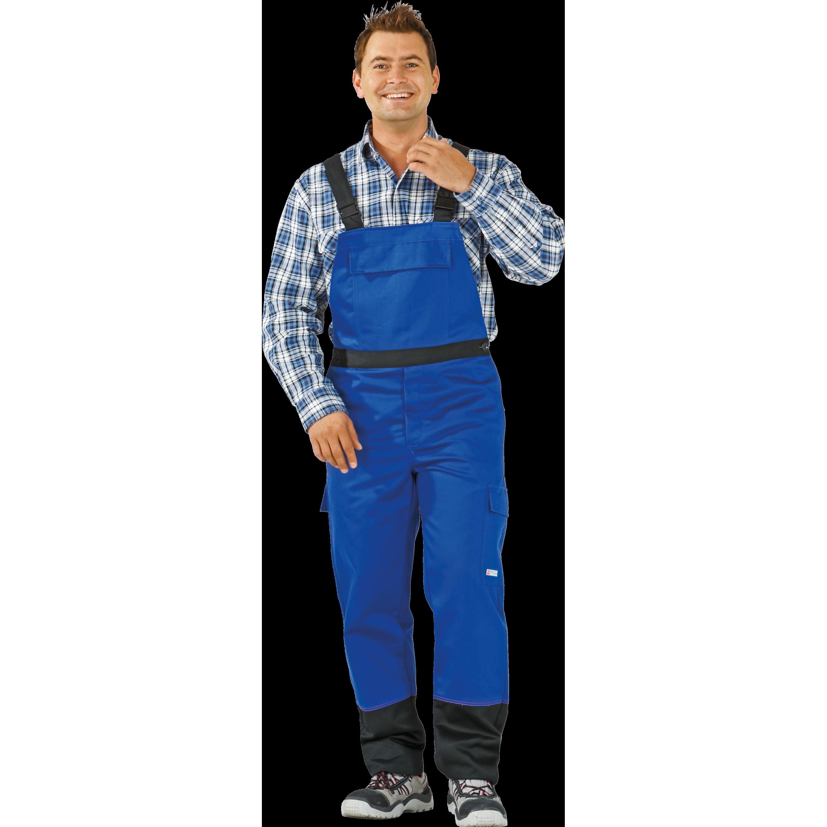 Planam, Arbeitshose, Weld Shield Latzhose kornblau schwarz Grösse 48 (48)