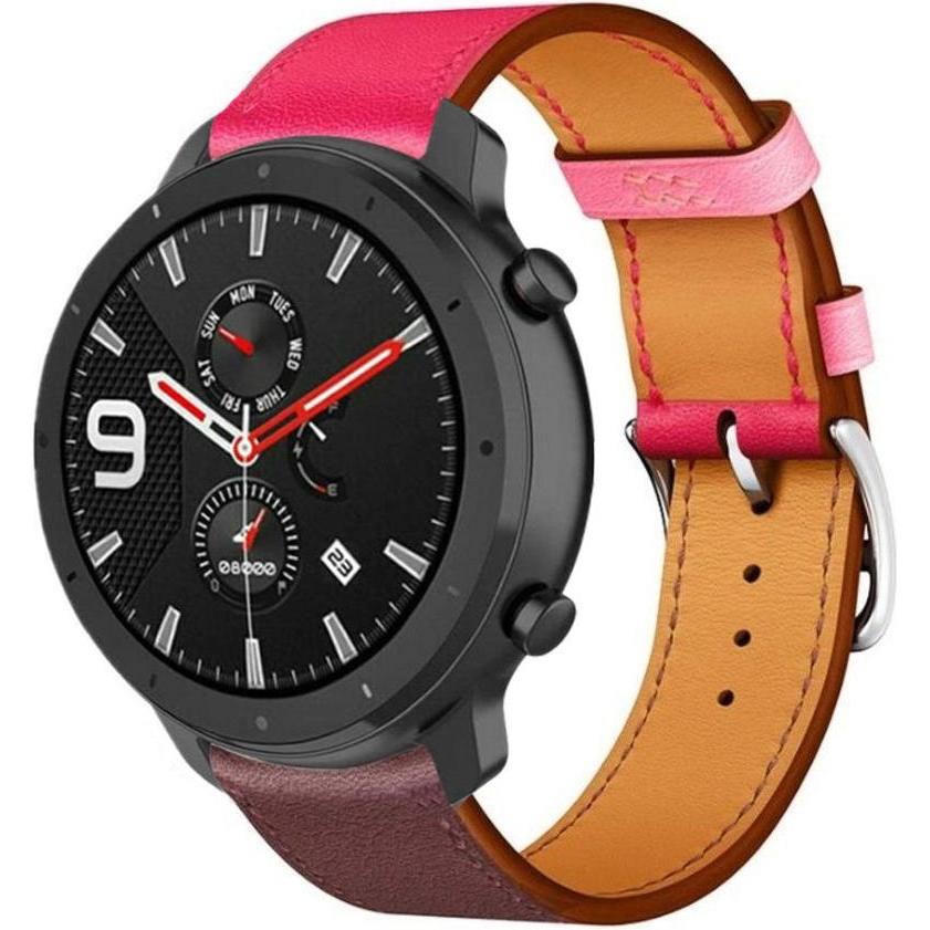 Strap-it Lederarmband (Leder), Uhrenarmband, Braun, Rot
